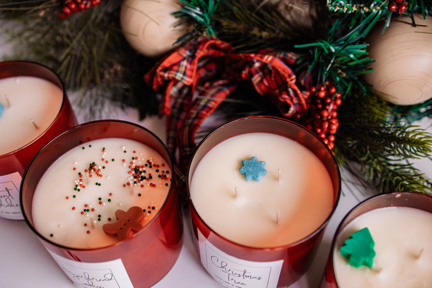 Red & Gold 3-Wick Jars